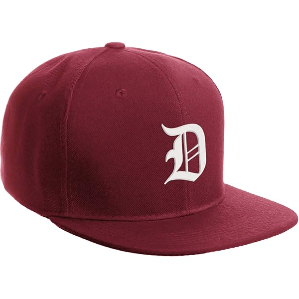 Classic Snapback Hat Custom A to Z Initial Letters, Burgundy